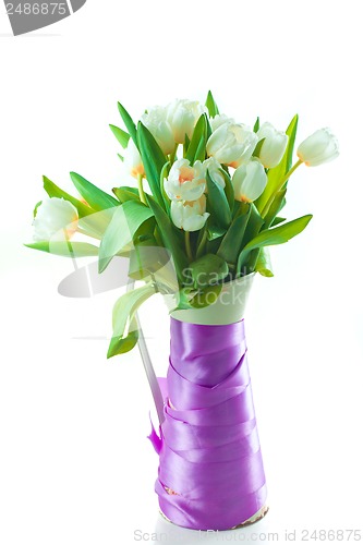 Image of White tulips in vase