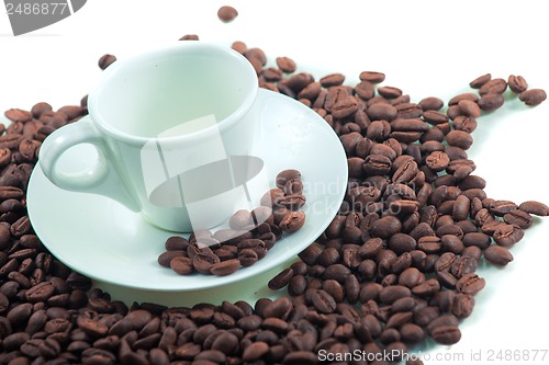 Image of Coffee beans and cup