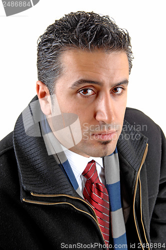 Image of Closeup of mans head.