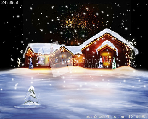 Image of Christmas Decorated House