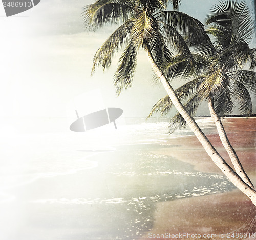 Image of Vintage Tropical Beach Background
