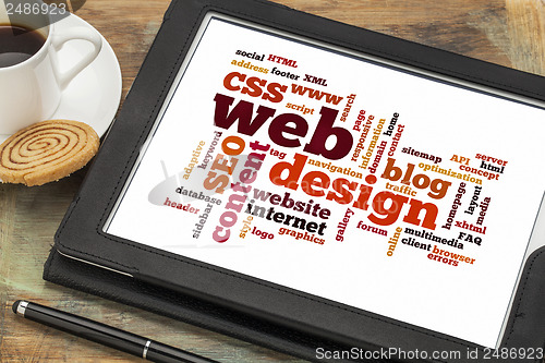 Image of web design word or tag cloud