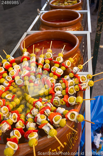 Image of Skewered olives