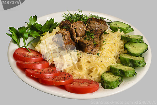 Image of Vermicelli with stew meat and vegetables