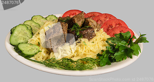 Image of Vermicelli with stew meat and vegetables