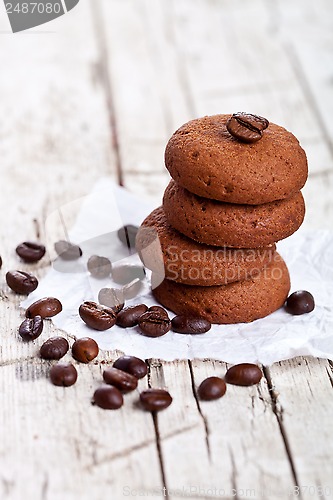 Image of chocolate cookies and coffee beans