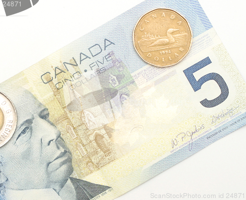 Image of Canadian five dollar bill