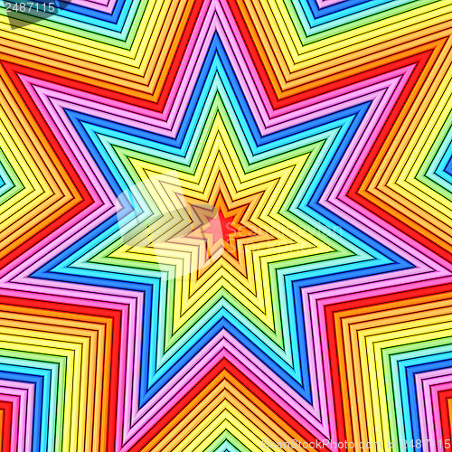Image of Star shape composed of colorful metallic pipes