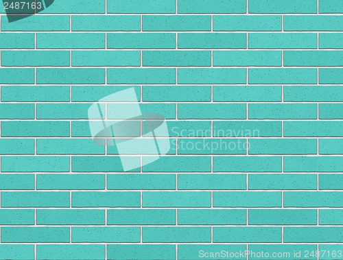 Image of exterior brick wall in cerulean, texture, background