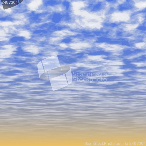 Image of Blank sky surface with small clouds