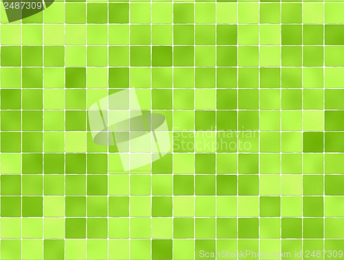 Image of Green tiles wall covering