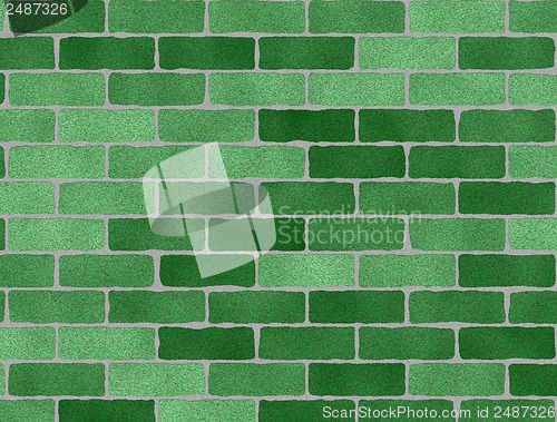 Image of green brick wall texture