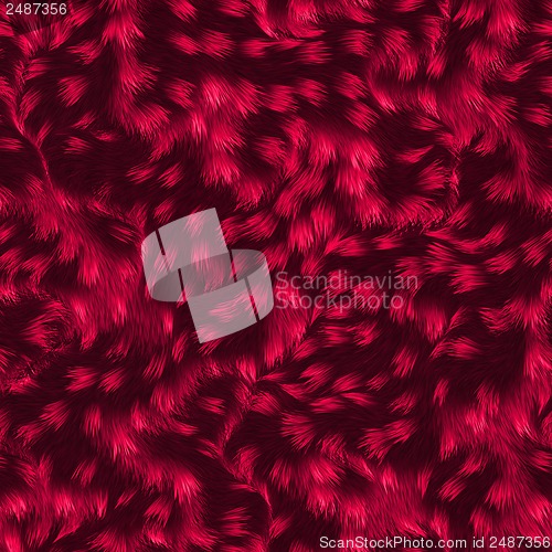 Image of Red fur material textured. Christmas background