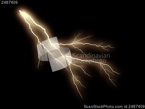 Image of orange thunderbolt on black background