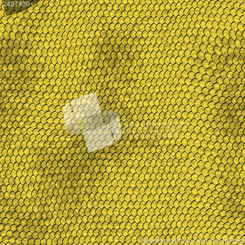 Image of Fantastic unreal golden leather texture. Skin of golden dragon