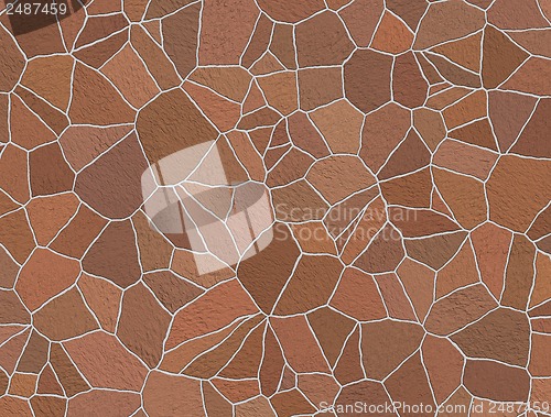 Image of Seamless texture of stonewall in brown color