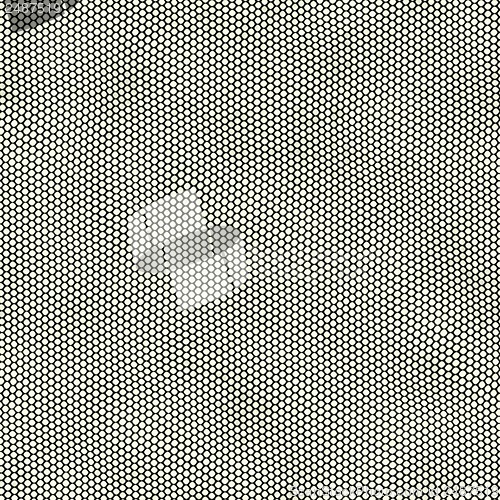 Image of Halftone dots. White dots on black background.