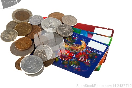 Image of credit cards and coins