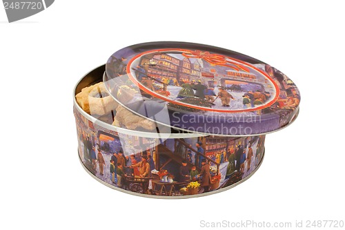 Image of Round box with cookies