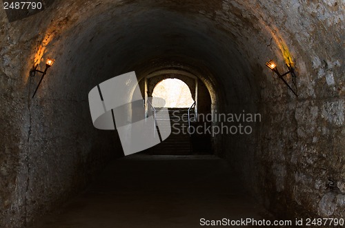 Image of bad lit catacombs of the castle