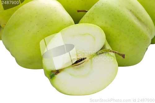 Image of green apple isolated on white background