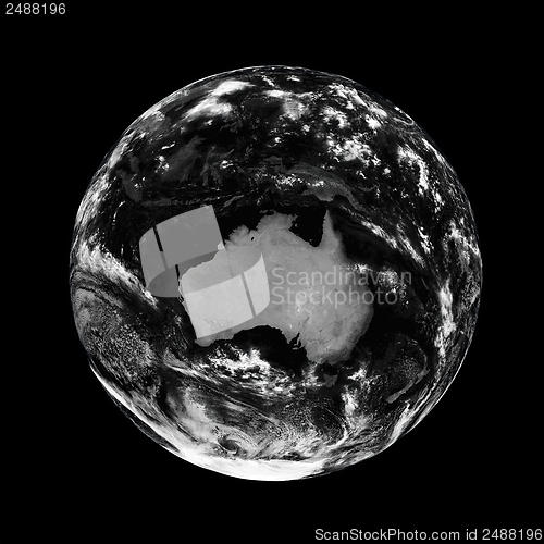 Image of Australia on black Earth