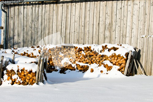 Image of forest and field  winter landscape