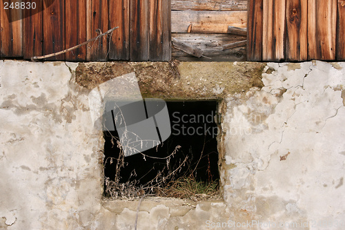 Image of Dark window in ruin