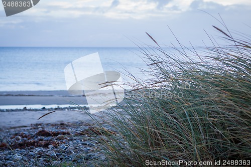 Image of beautiful landscape dunes baltic sea in autumn winter