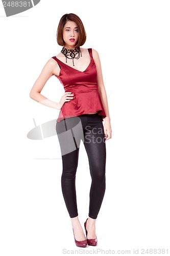 Image of elegant young asian woman posing isolated