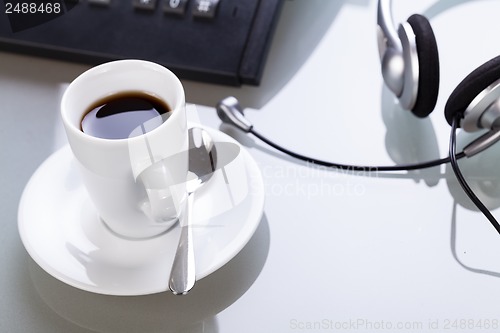 Image of have a break in office coffe on desk business lifestyle