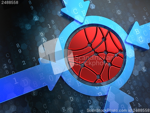 Image of Social Network Icon on Digital Background.