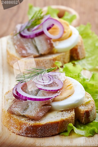 Image of sandwich with egg and anchovies