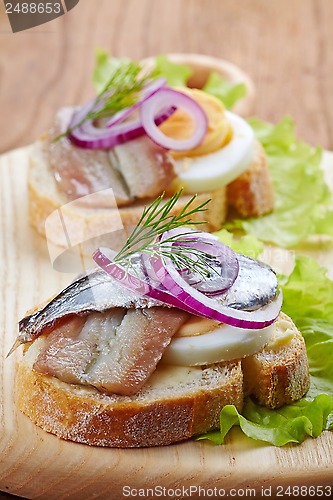 Image of sandwich with egg and anchovies