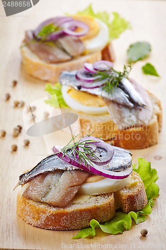 Image of sandwich with egg and anchovies