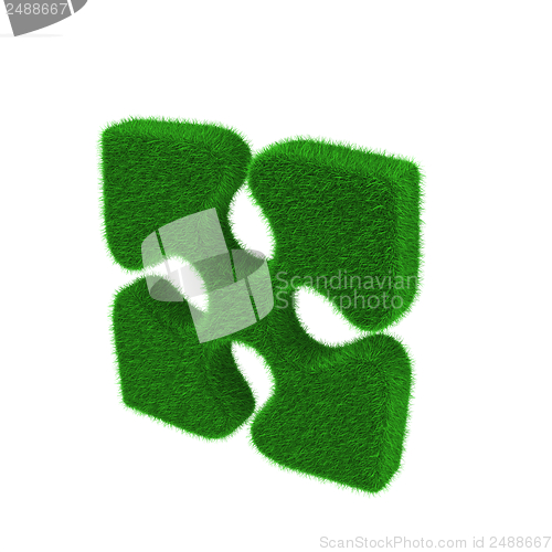 Image of Green grass puzzle piece