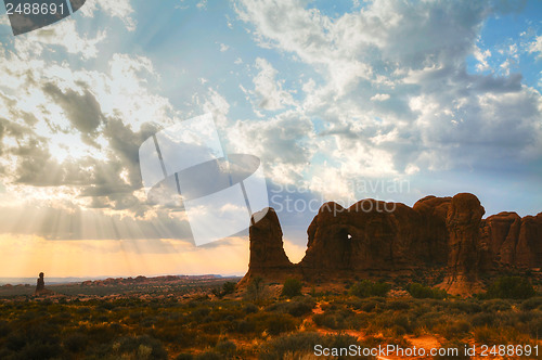 Image of Scenic view at the Arches National Park, Utah, USA