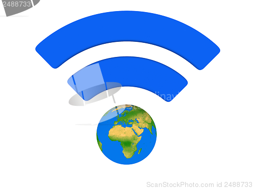 Image of Blue WiFi symbol