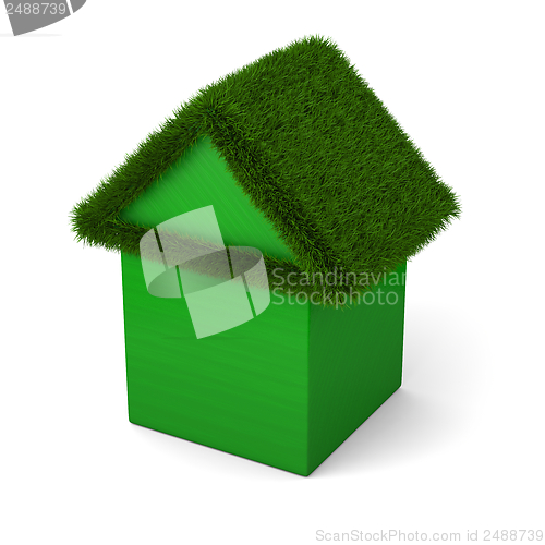 Image of Green house made of cubes