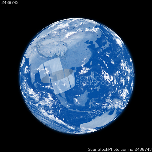 Image of Southeast Asia on blue Earth