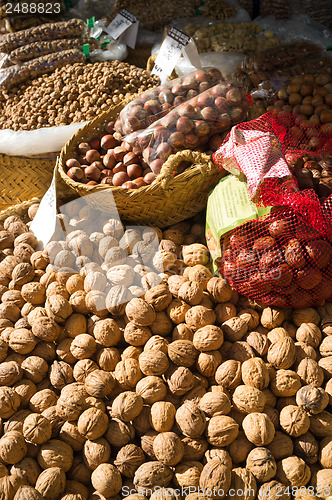 Image of Nuts on a market stall