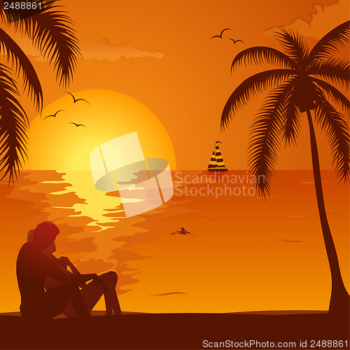 Image of Summer Sunset with Couple