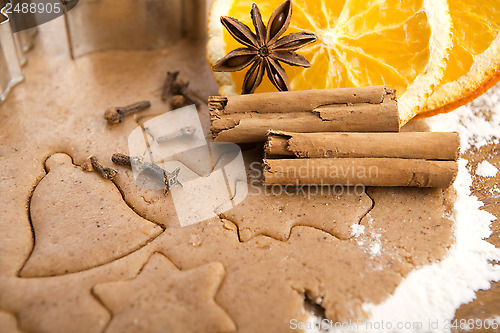 Image of Baking ingredients for Christmas gingerbread 