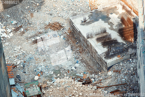 Image of Construction site with rubbish