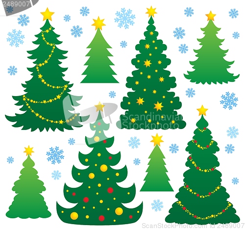 Image of Christmas tree silhouette theme 9