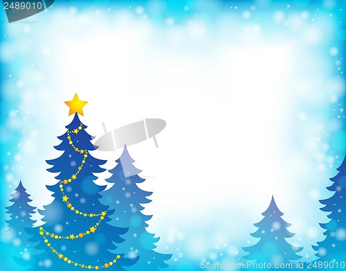 Image of Christmas tree silhouette theme 5