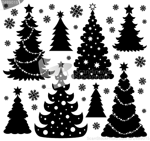 Image of Christmas tree silhouette theme 1