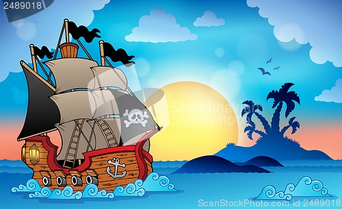 Image of Pirate ship near small island 3