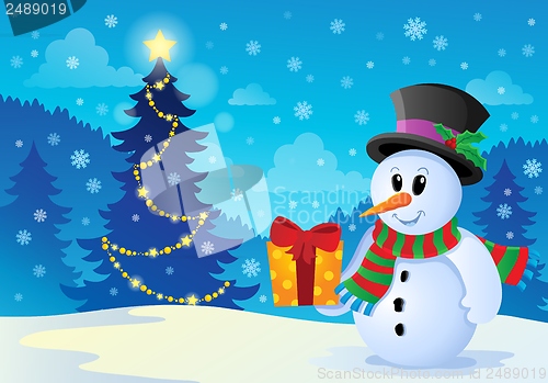 Image of Christmas snowman theme image 1