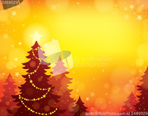 Image of Christmas tree silhouette theme 8